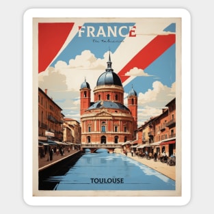 Toulouse France Tourism Vintage Poster Sticker